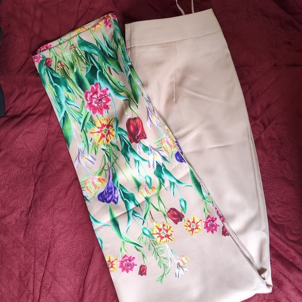 Spring floral dress pants